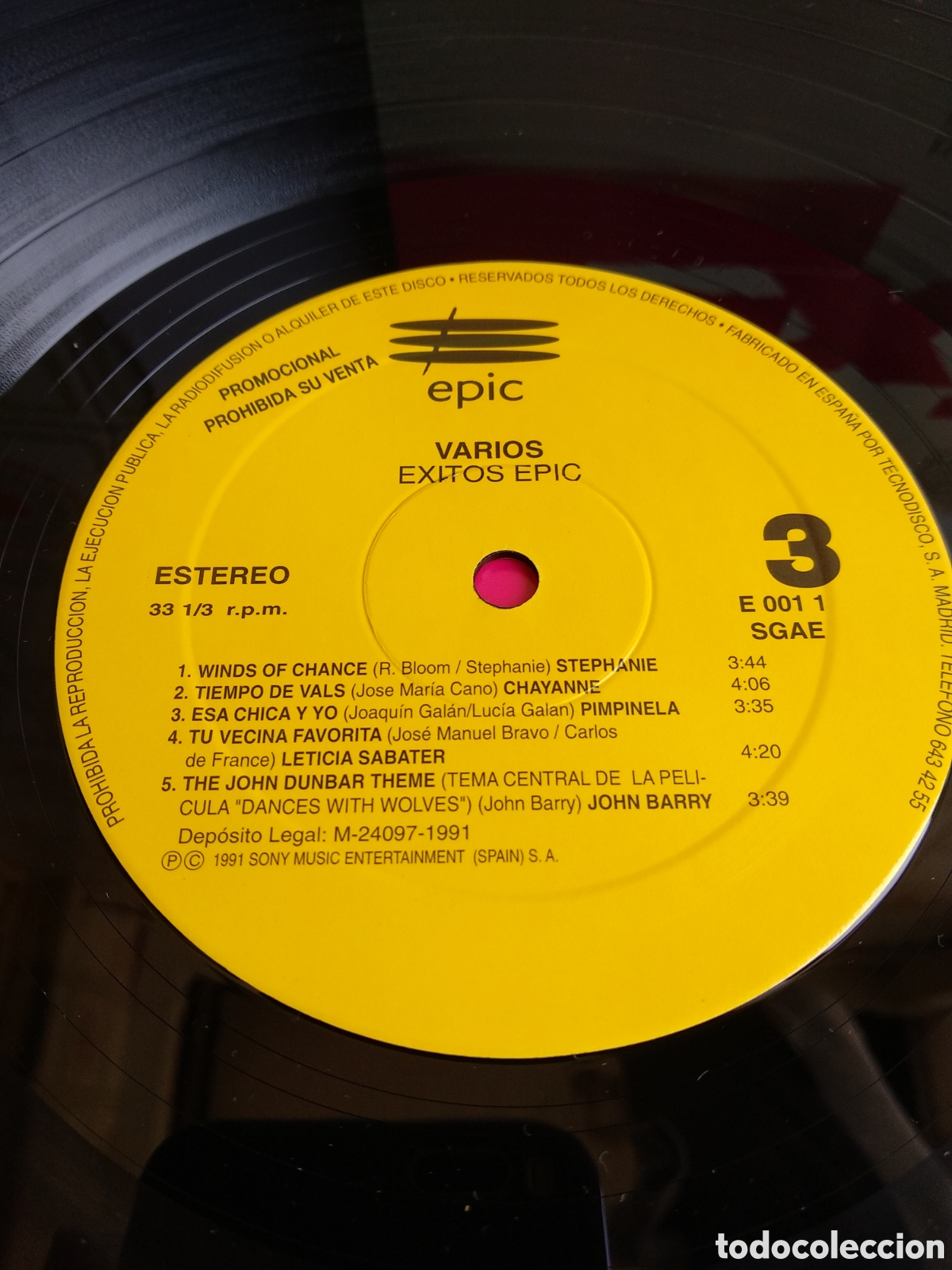 Discos de vinilo: EPIC &Eacute;XITOS, SPAIN, EPIC, 1991, J.4 - Foto 3