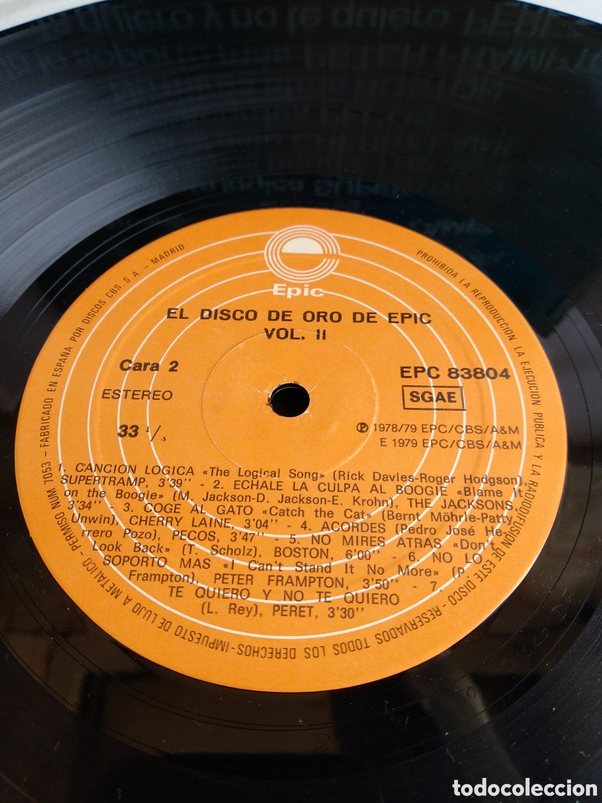 Discos de vinilo: EPIC 2, EL DISCO DE ORO, SPAIN, EPIC, 1979, J.4 - Foto 4