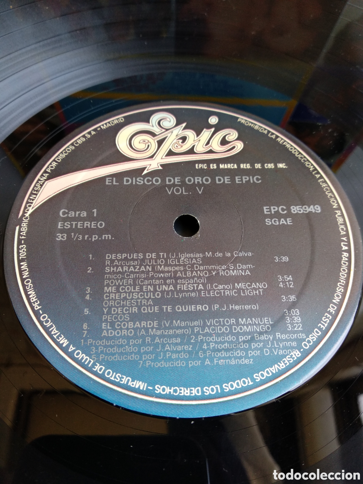 Discos de vinilo: EPIC 5, SPAIN, EPIC, 1982, J.4 - Foto 3