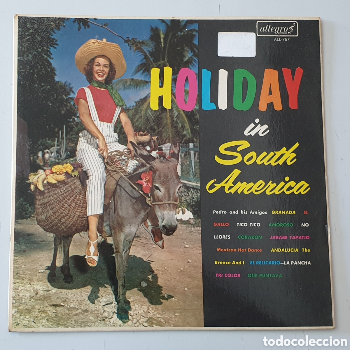 Disques de vinyle: LP PEDRO & HIS AMIGOS - Holiday In South Am&eacute;rica (UK - Allegro - 1965) Latin Instro COMO NUEVO!!