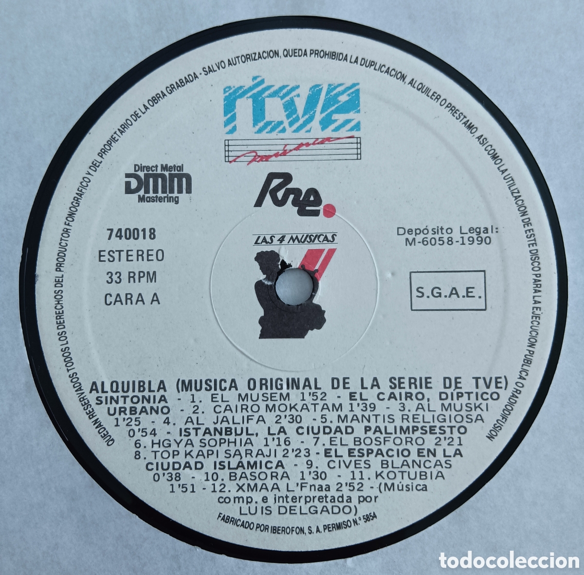 Discos de vinilo: Alquibla - Luis Delgado, 1988 - Foto 4