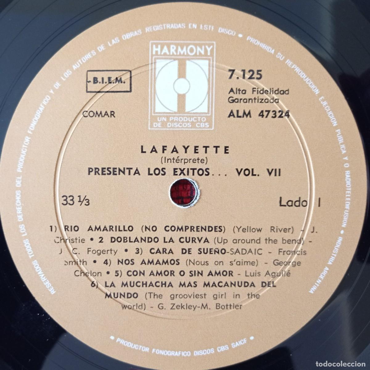 Discos de vinilo: LAFAYETTE ** Presenta Los Exitos Vol. 7 ** VINILO ORIGINAL ARGENTINA LP - Foto 3