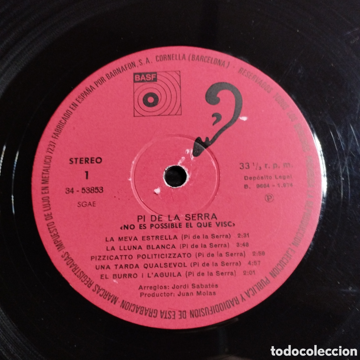 Discos de vinilo: LP 12&rdquo; Pi de la Serra 1974 No es possible el que visc. - Foto 7