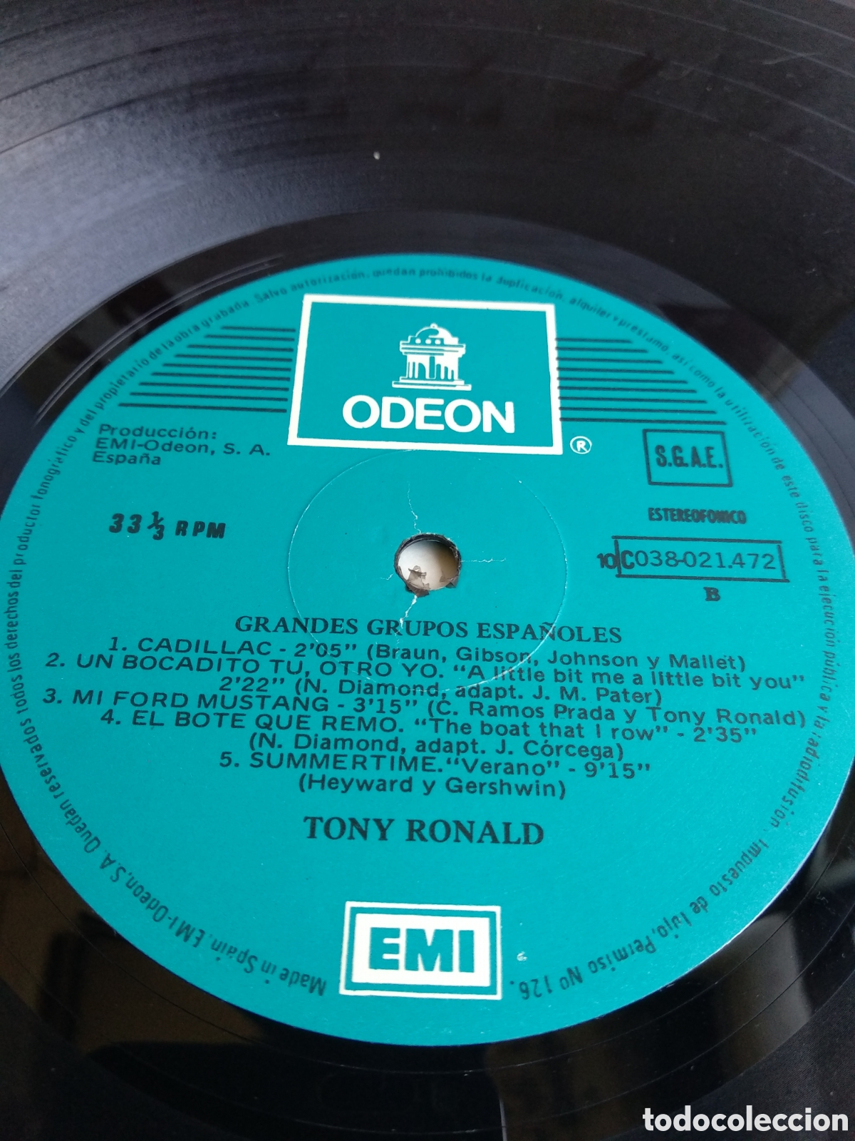 Discos de vinilo: TONY RONALD, LOS 60S, SPAIN, ODEON, 1978, J.4 - Foto 3