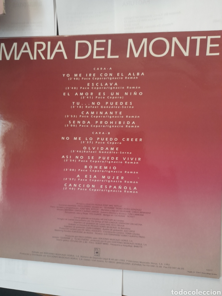 Discos de vinilo: Maria del Monte. Con el Alma. - Foto 2