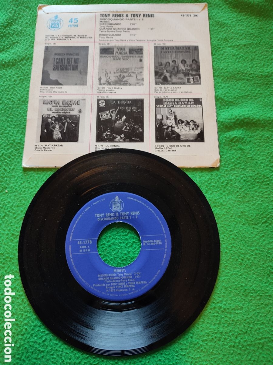 Discos de vinilo: Tony Renis - Discocuando parte 1+2 - Foto 2