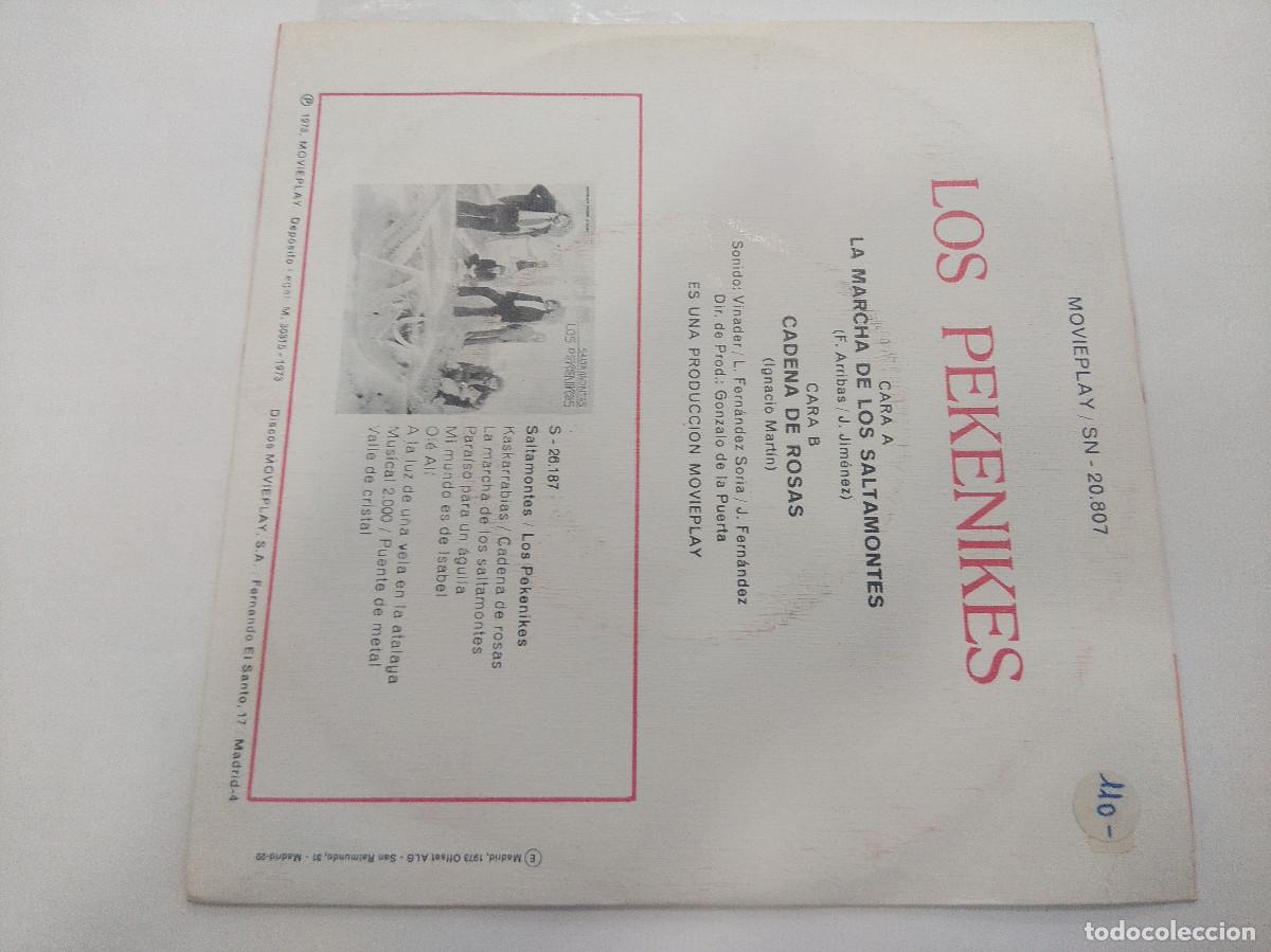 Discos de vinilo: LOS PEKENIKES/SALTAMONTES/SINGLE. - Foto 3