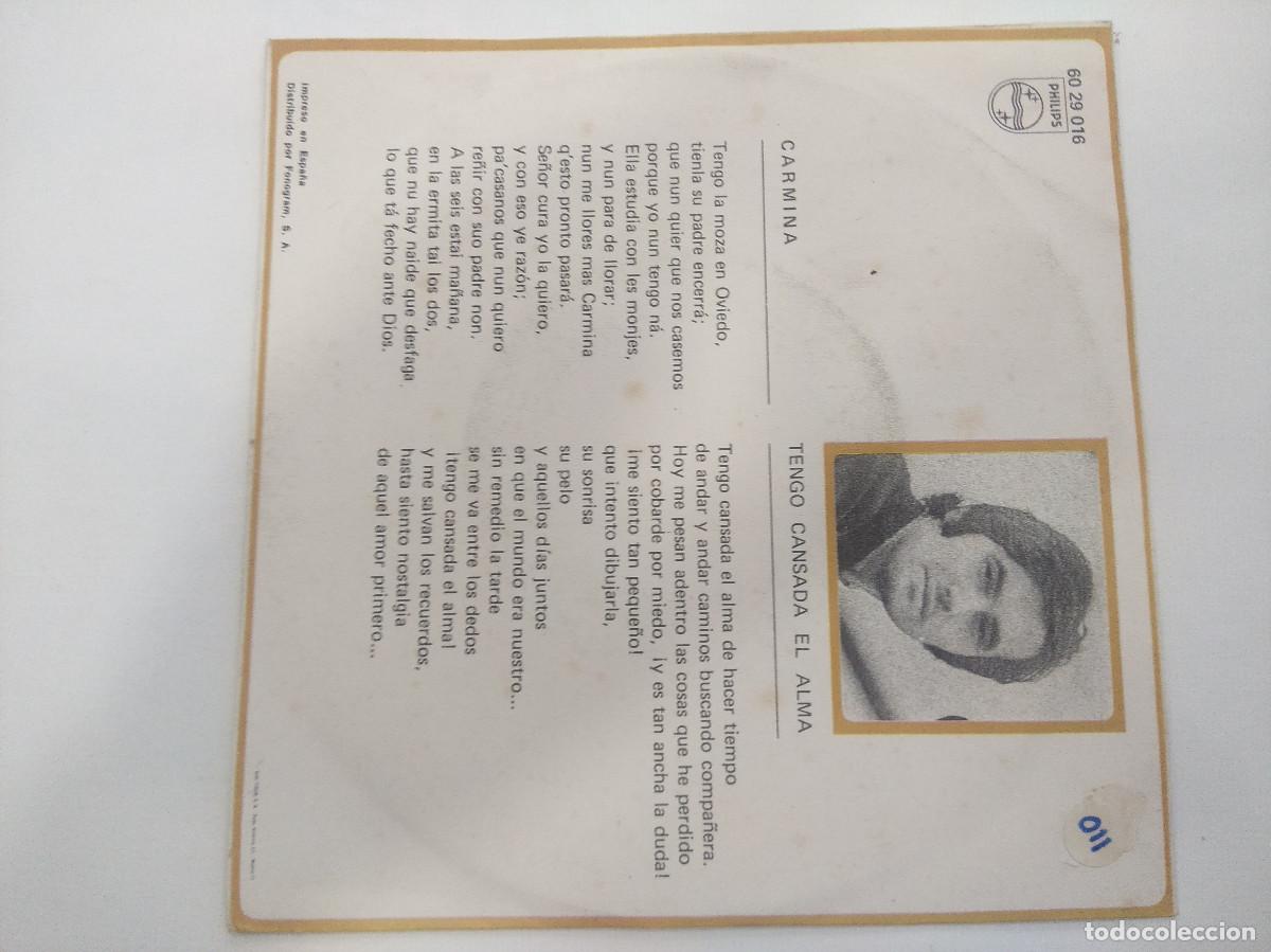 Discos de vinilo: VICTOR MANUEL/CARMINA/SINGLE. - Foto 3