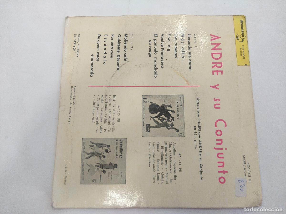 Discos de vinilo: ANDRE Y SU CONJUNTO/LLORANDO ME DORMI/SINGLE. - Foto 3