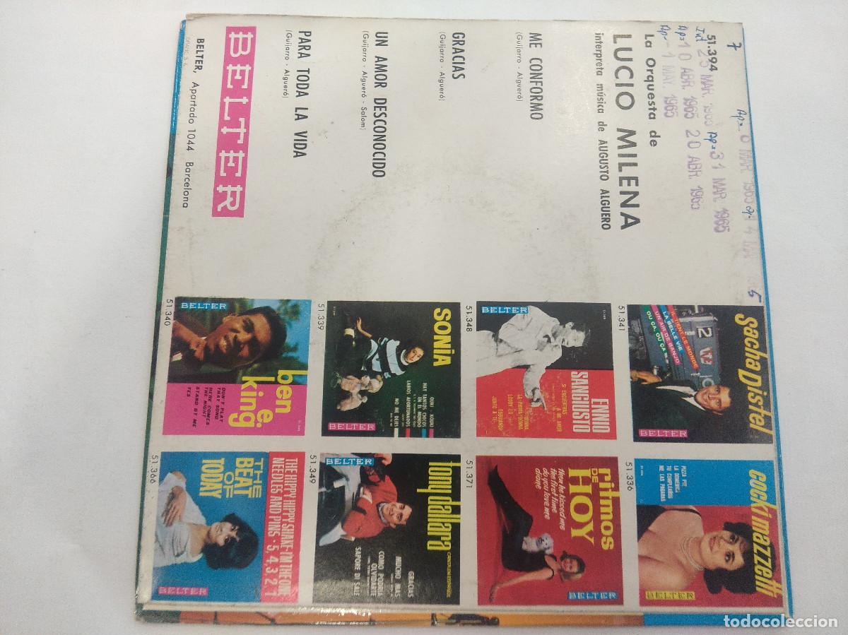 Discos de vinilo: LUCIO MILENA/ME CONFORMO/SINGLE. - Foto 3