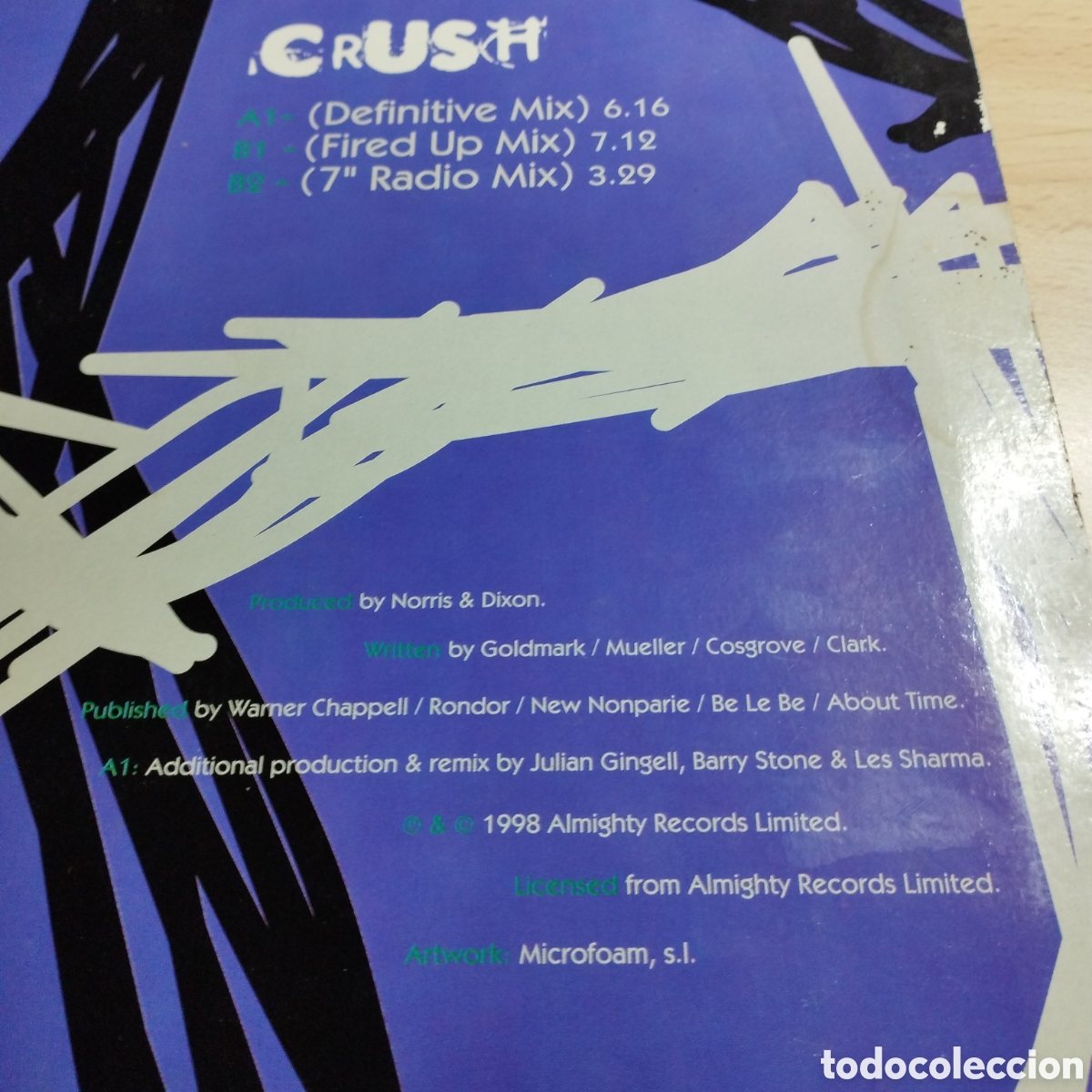 Discos de vinilo: Maxi Single 12&rdquo; Bianca 1998 Crush. 3 versiones. - Foto 4