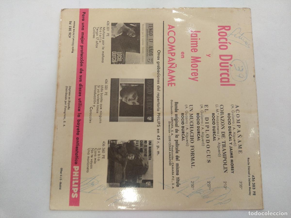 Discos de vinilo: ROCIO DURCAL Y JAIME MOREL/ACOMPA&Ntilde;AME/SINGLE. - Foto 3