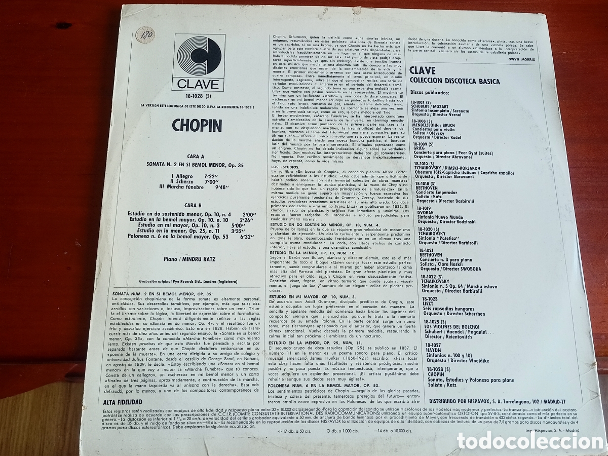 Discos de vinilo: Chopin Polonesa en la bemol - Foto 2