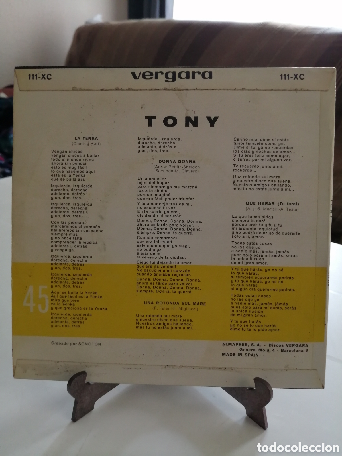Discos de vinilo: Bailemos la Yenka con Tony. Single - Foto 2