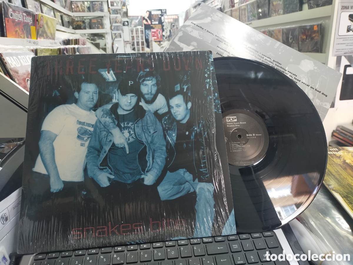 Discos de vinilo: Three years down lp snakes bite u.s.a. 2001 - Foto 1
