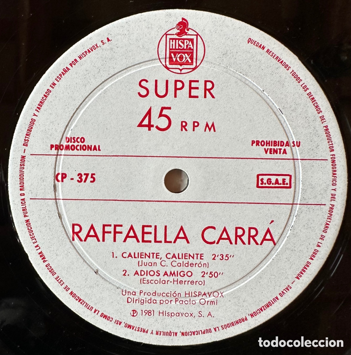Discos de vinilo: RAFFAELLA CARRA. PROMO - Foto 3