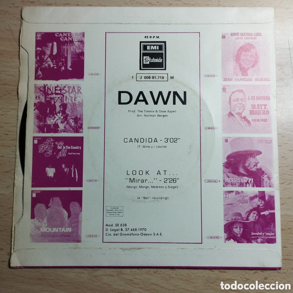 Discos de vinilo: Single 7&rdquo; Dawn 1970 C&aacute;ndida + Look at..... - Foto 2