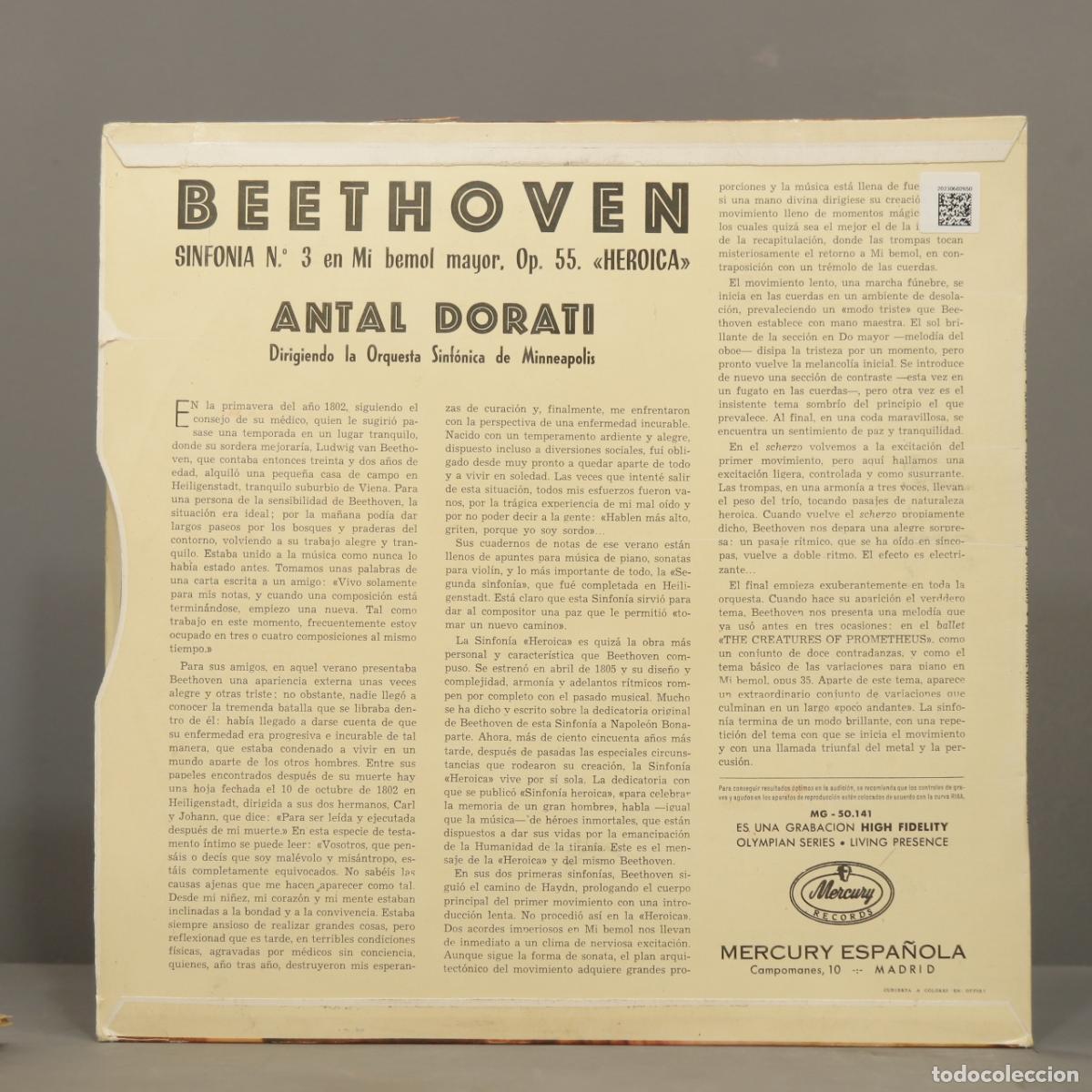 Discos de vinilo: LP. EROICA. DORATI. BEETHOVEN - Foto 2