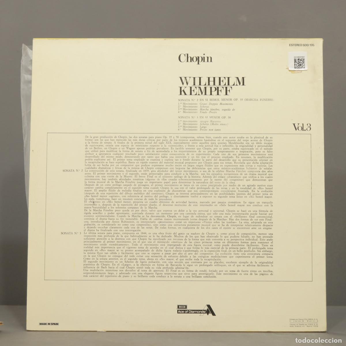 Discos de vinilo: LP. CHOPIN. OP 35. OP. 58. KEMPFF - Foto 2