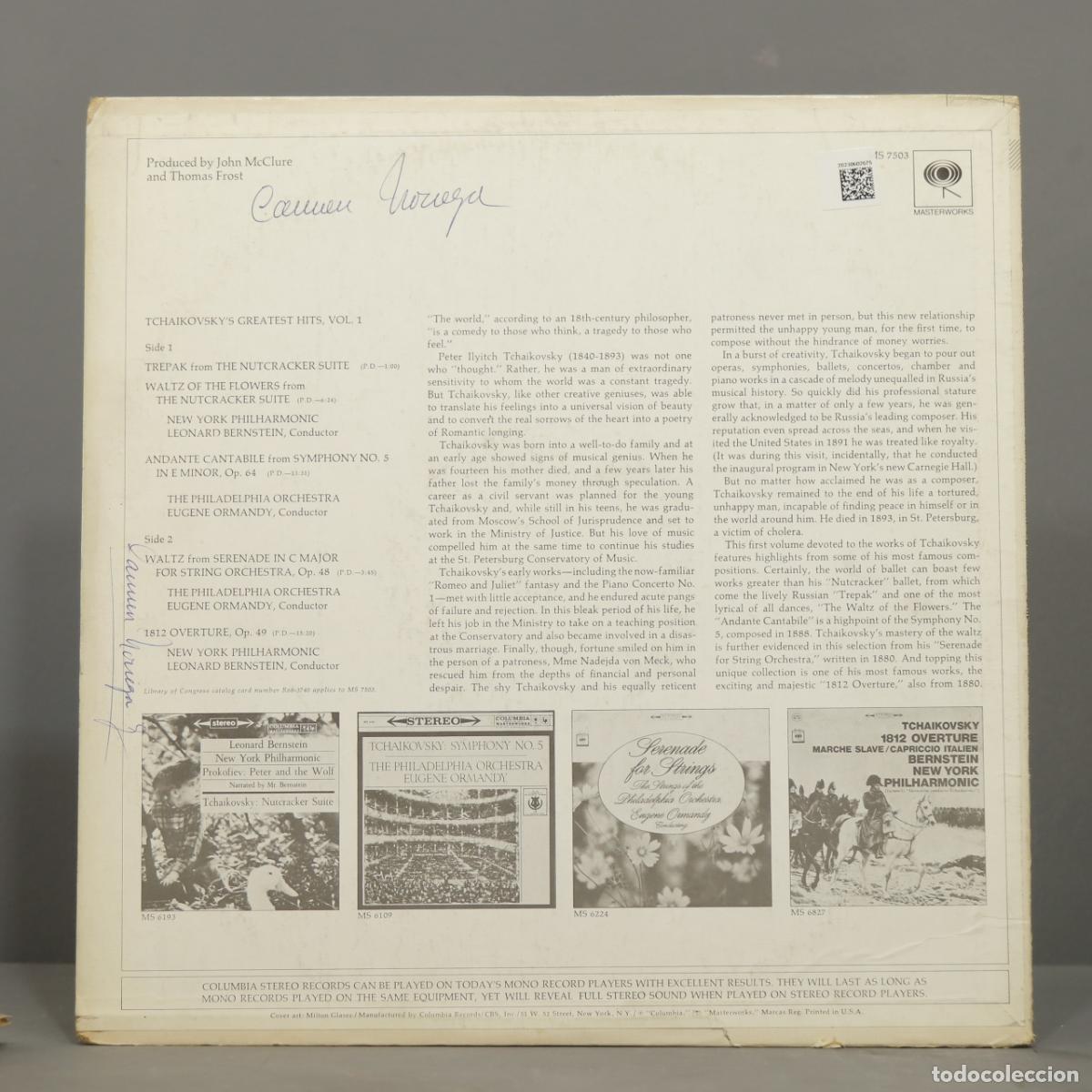 Discos de vinilo: LP. Tchaikovsky&acute;s Greatest&acute;s Hits (Vol. 1). ORMANDY. BERNSTEIN - Foto 2