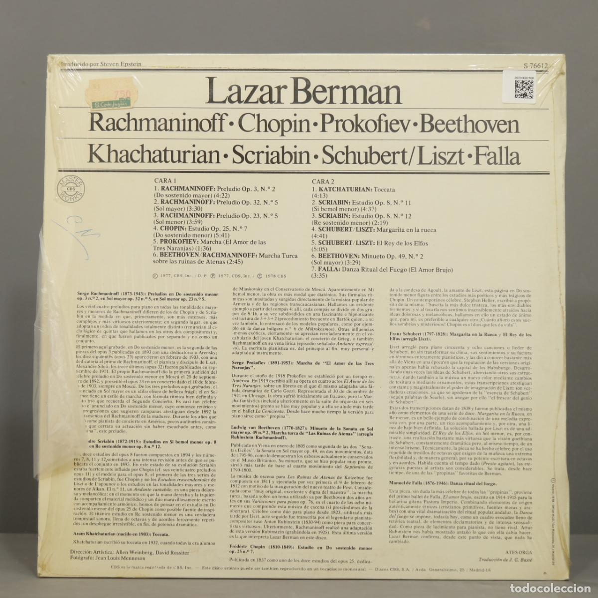 Discos de vinilo: LP. Lazar Berman &ndash; Recital - Foto 2
