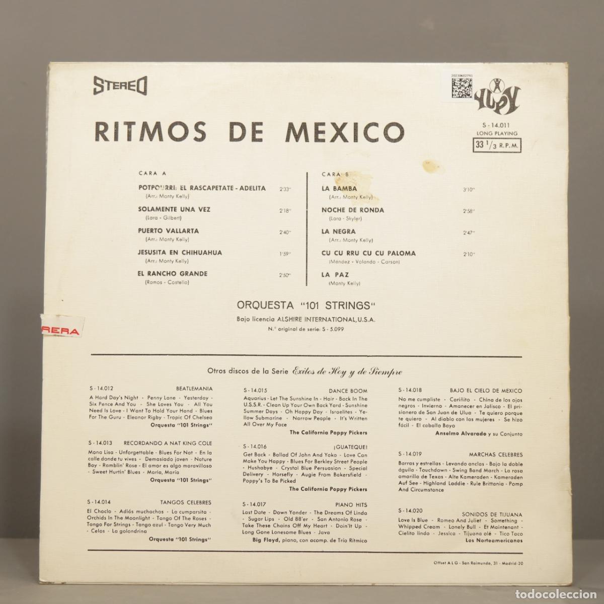 Discos de vinilo: LP. Orquesta 101 Strings &ndash; Ritmos De Mexico - Foto 2