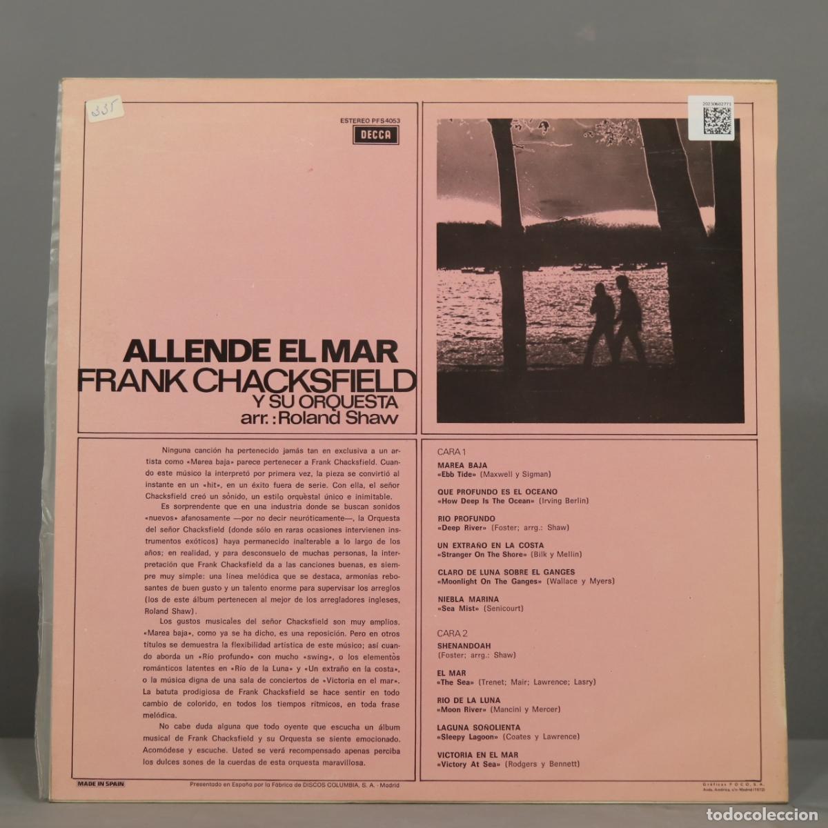Discos de vinilo: LP. Frank Chacksfield Y Su Orquesta &ndash; Allende El Mar - Foto 2
