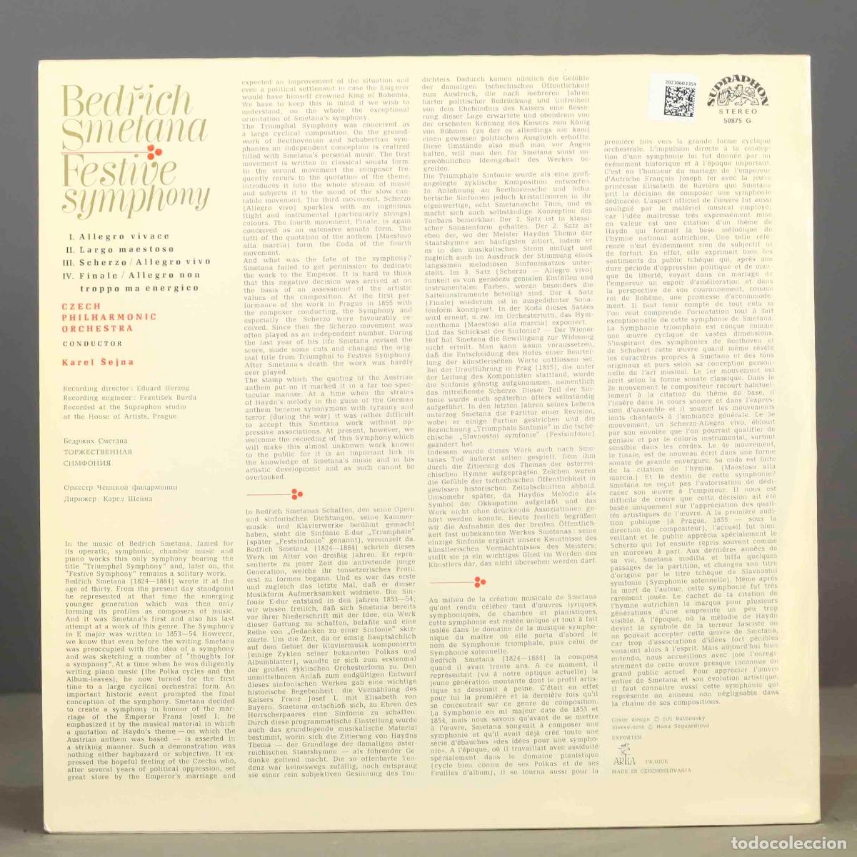 Discos de vinilo: LP. Bedřich Smetana &ndash; Festive Symphony - Foto 2