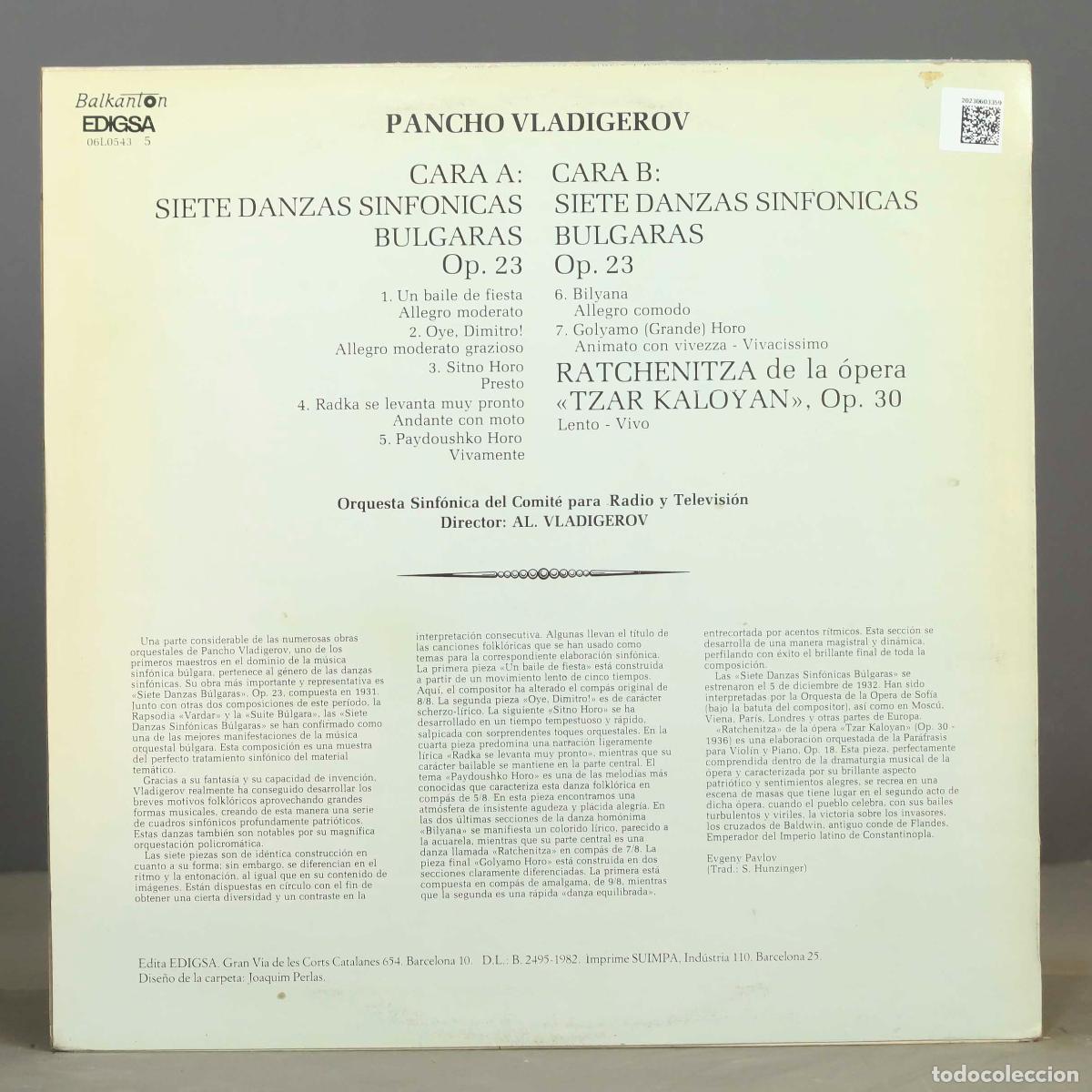 Discos de vinilo: LP. VLADIGEROV. OP. 23. OP. 30 - Foto 2