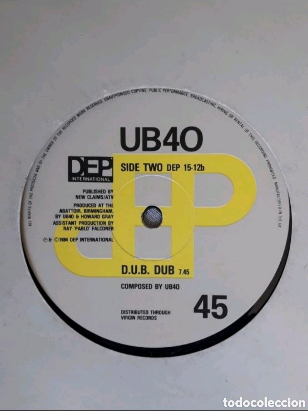 Discos de vinilo: Maxi single UB40. Riddle me / D.U.B Dub. - Foto 4