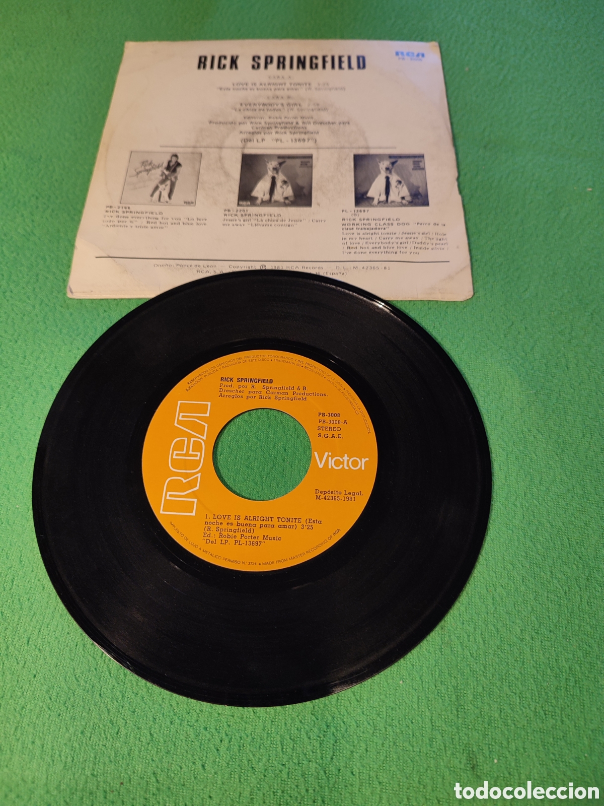 Discos de vinilo: Rick Springfield - Love is alright tonite - Foto 2