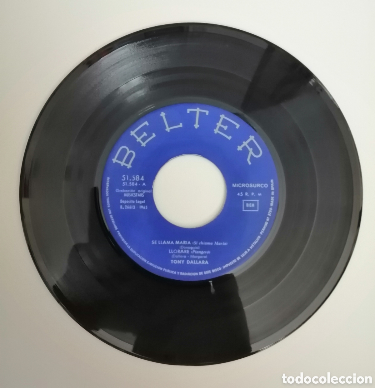 Discos de vinilo: Tony Dallara. Single &rdquo;Se llama Maria&rdquo; - Foto 3