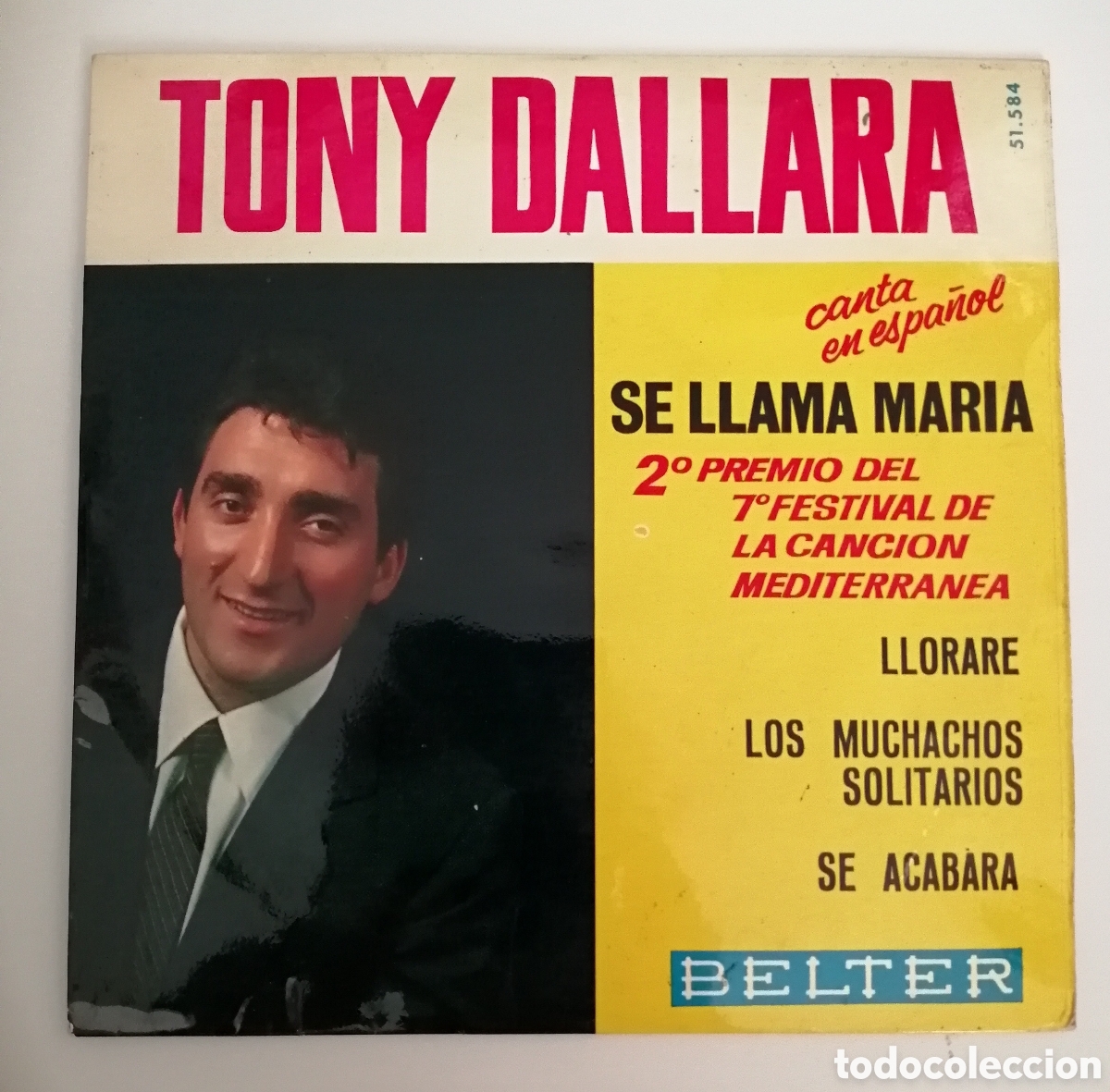 Discos de vinilo: Tony Dallara. Single &rdquo;Se llama Maria&rdquo; - Foto 1