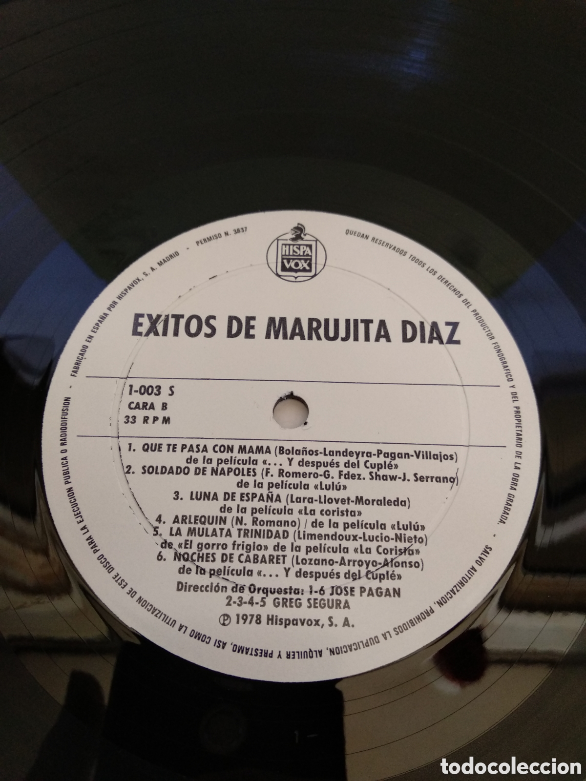 Discos de vinilo: MARUJITA DIAZ, &Eacute;XITOS, SPAIN, HISPAVOX, 1978, J.5 - Foto 3