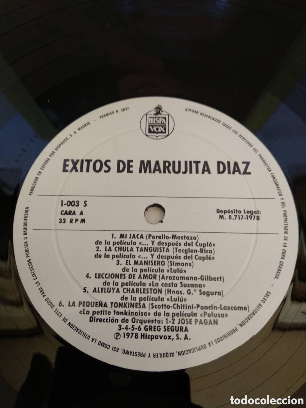 Discos de vinilo: MARUJITA DIAZ, &Eacute;XITOS, SPAIN, HISPAVOX, 1978, J.5 - Foto 4