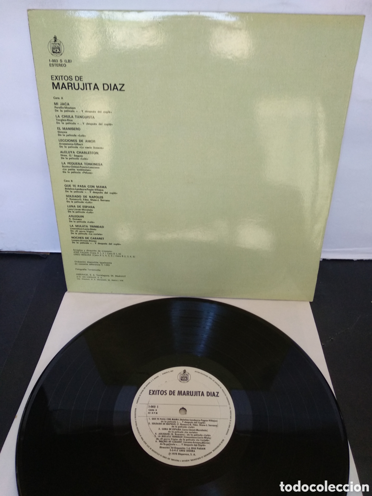 Discos de vinilo: MARUJITA DIAZ, &Eacute;XITOS, SPAIN, HISPAVOX, 1978, J.5 - Foto 2