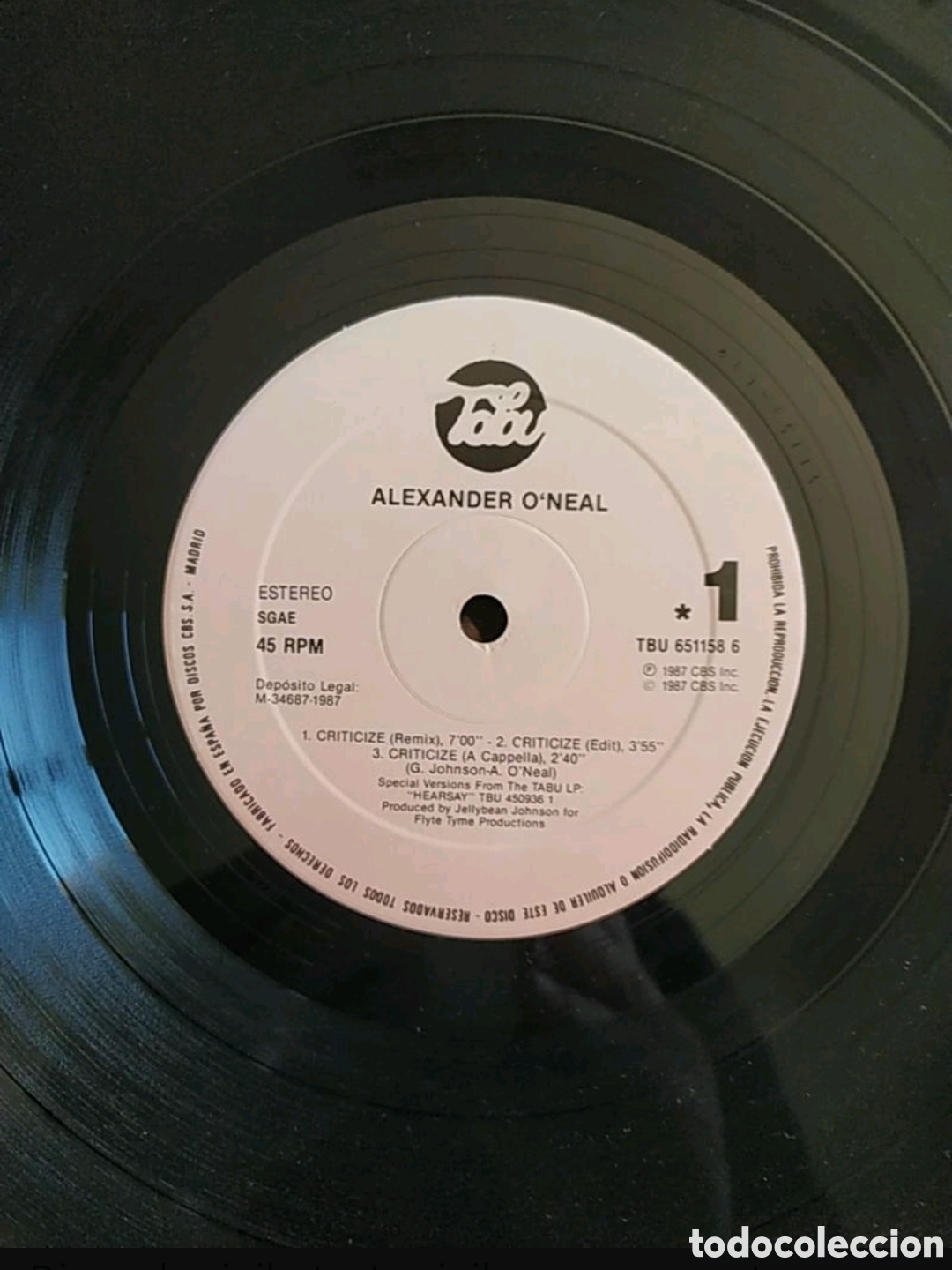 Discos de vinilo: Maxi single Alexander Oneal. Criticize - Foto 4
