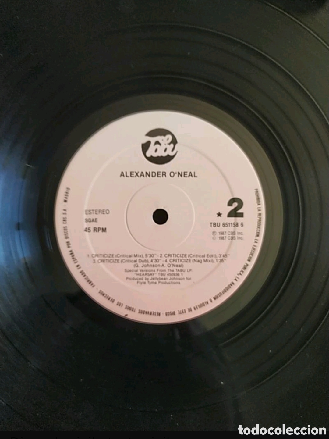 Discos de vinilo: Maxi single Alexander Oneal. Criticize - Foto 5