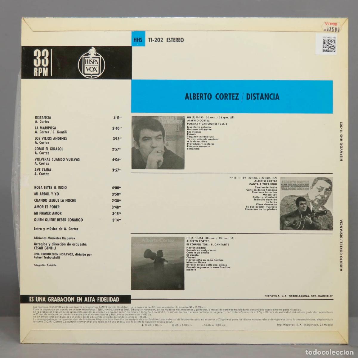 Discos de vinilo: LP. Alberto Cortez &ndash; Distancia - Foto 2