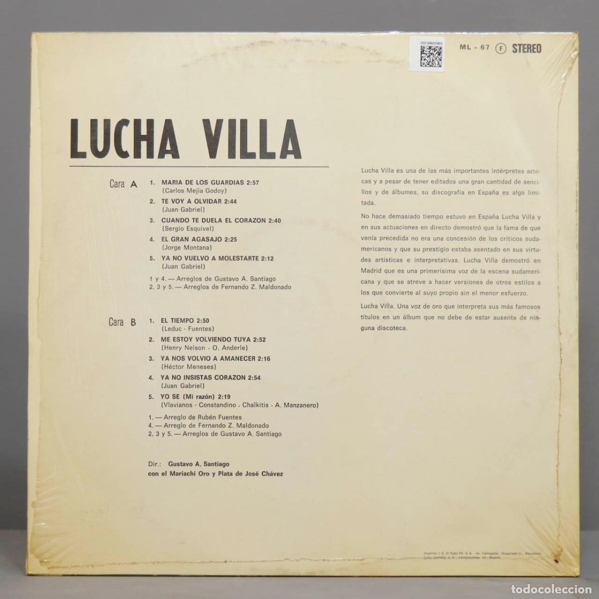 Discos de vinilo: LP. Lucha Villa &ndash; Lucha Villa - Foto 2