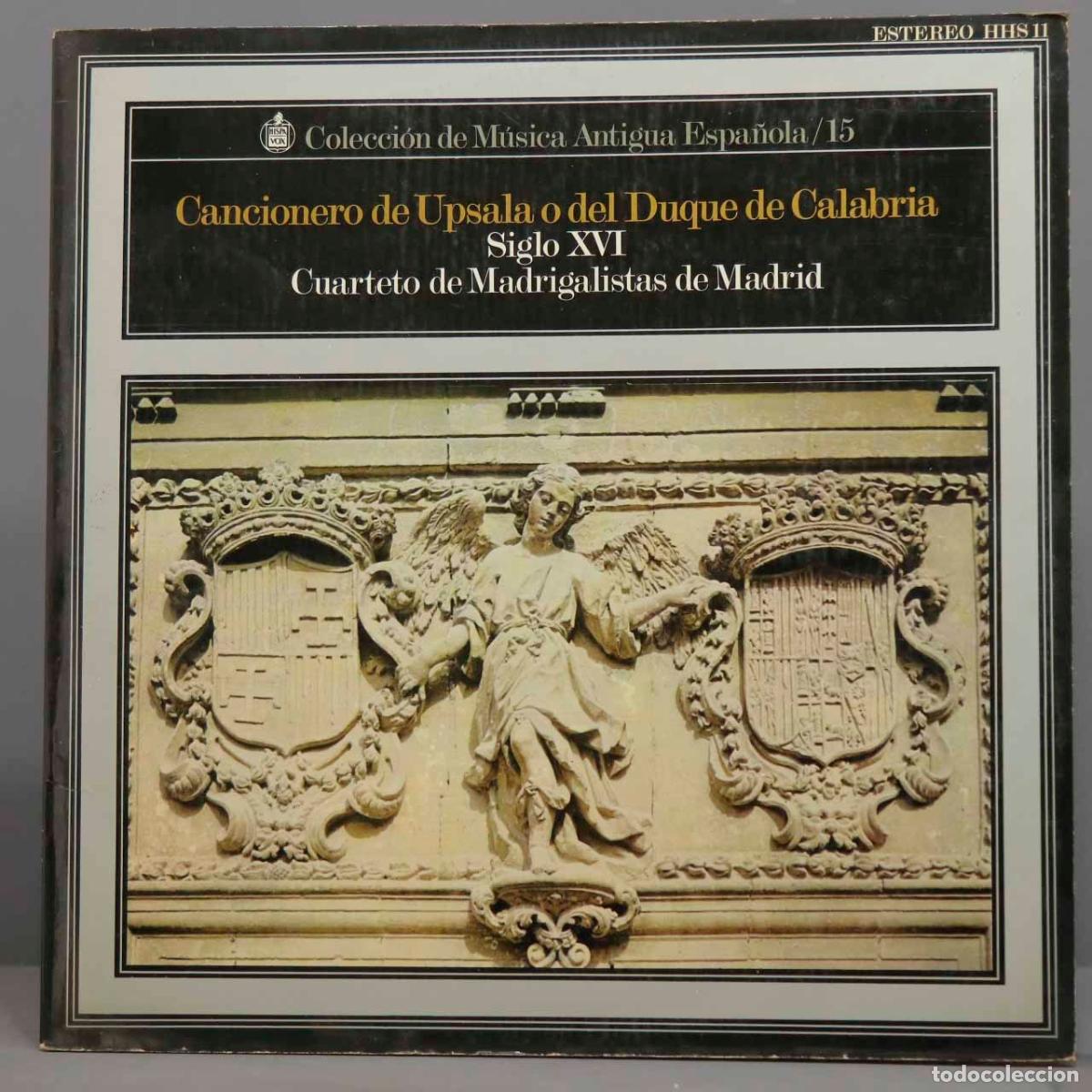 Disques de vinyle: LP. Cuarteto De Madrigalistas De Madrid &ndash; Cancionero De Upsala O Del Duque De Calabria Portada de al