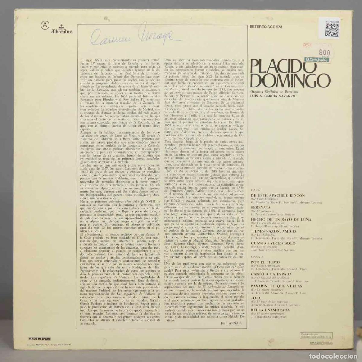 Discos de vinilo: LP. El Gran Placido - Foto 2