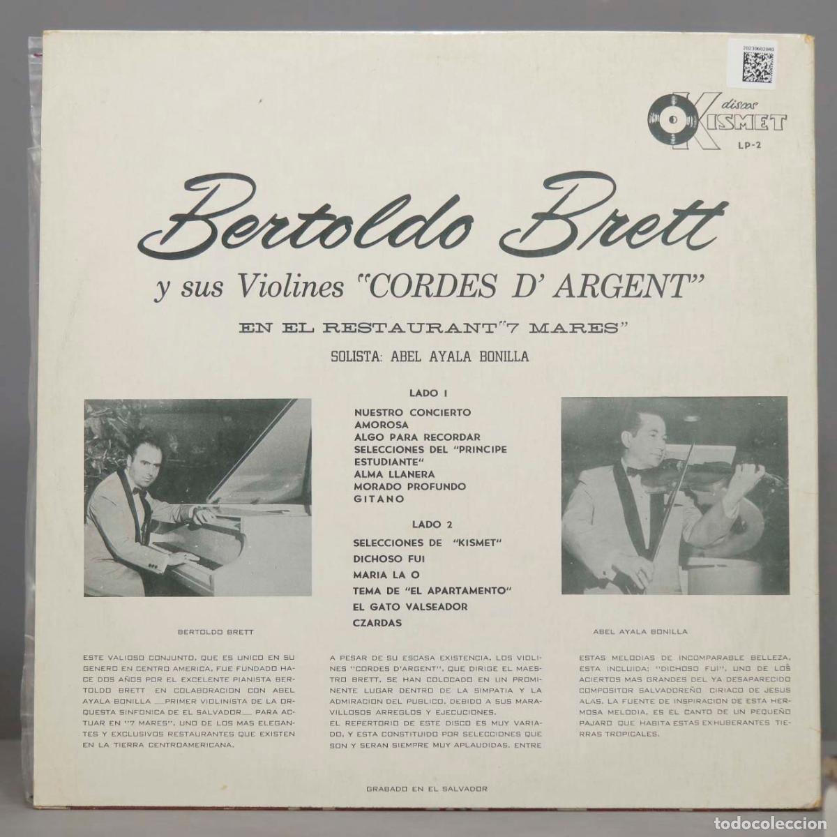 Discos de vinilo: PENDIENTE DE LP. BRETT Y SUS VIOLINES CORDES D&acute;ARGENT - Foto 2