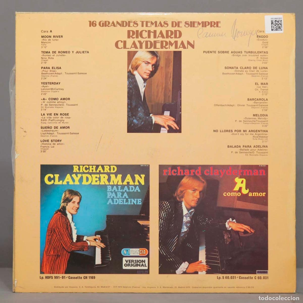 Discos de vinilo: LP. 16 GRANDES TEMAS CLAYDERMAN - Foto 2