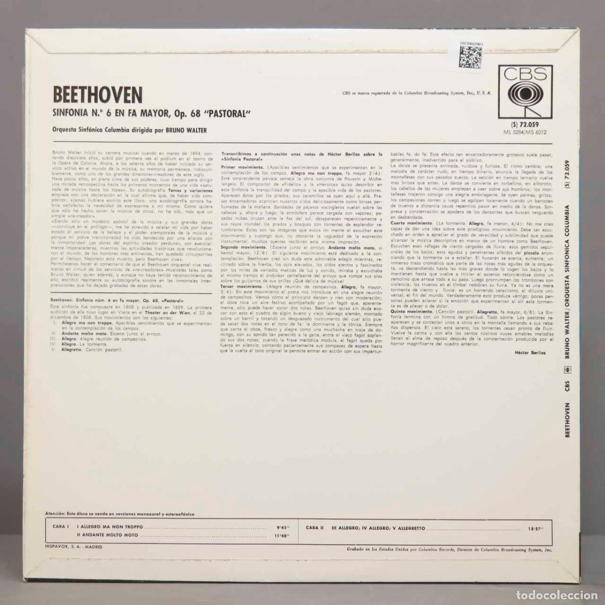 Discos de vinilo: LP. BEETHOVEN. OP 68. WALTER - Foto 2