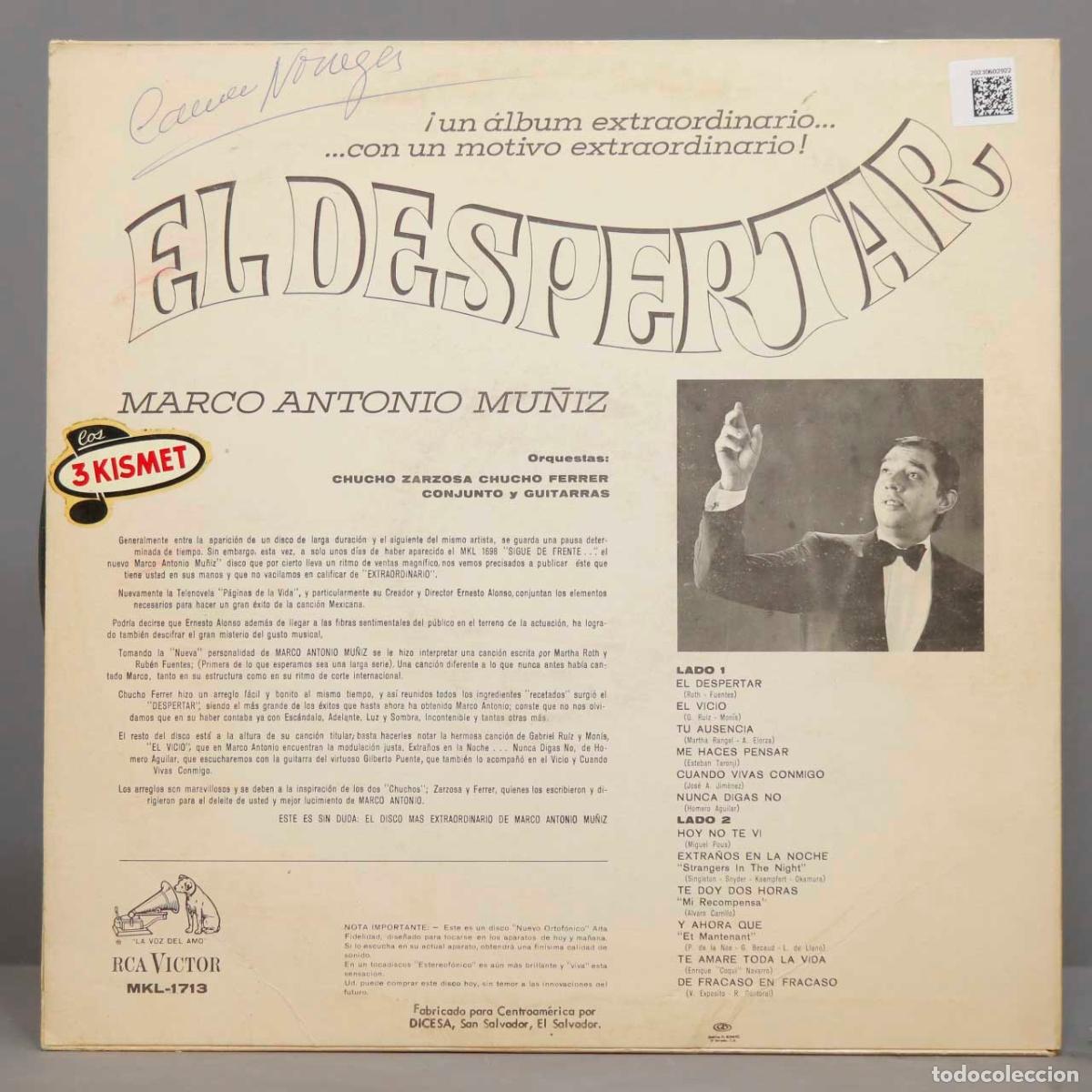 Discos de vinilo: LP. Marco Antonio Mu&ntilde;iz &ndash; El Despertar - Foto 2