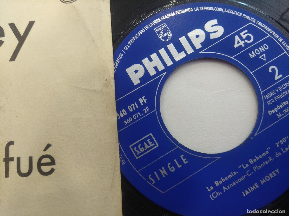 Discos de vinilo: JAIME MOREY/EL CARNAVAL SE FUE/SINGLE. - Foto 2