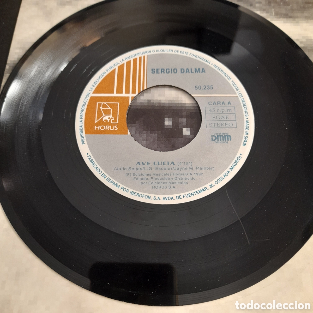 Discos de vinilo: Sergio Dalma &ndash; Ave Luc&iacute;a. 1992. Vinilo, 7&rdquo;, Single - Foto 3