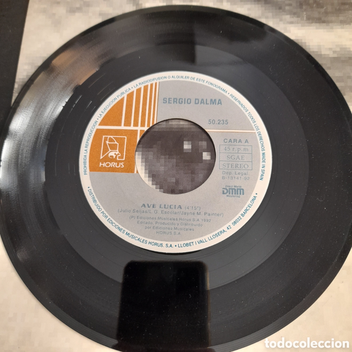 Discos de vinilo: Sergio Dalma &ndash; Ave Luc&iacute;a. 1992. Vinilo, 7&rdquo;, Single - Foto 4