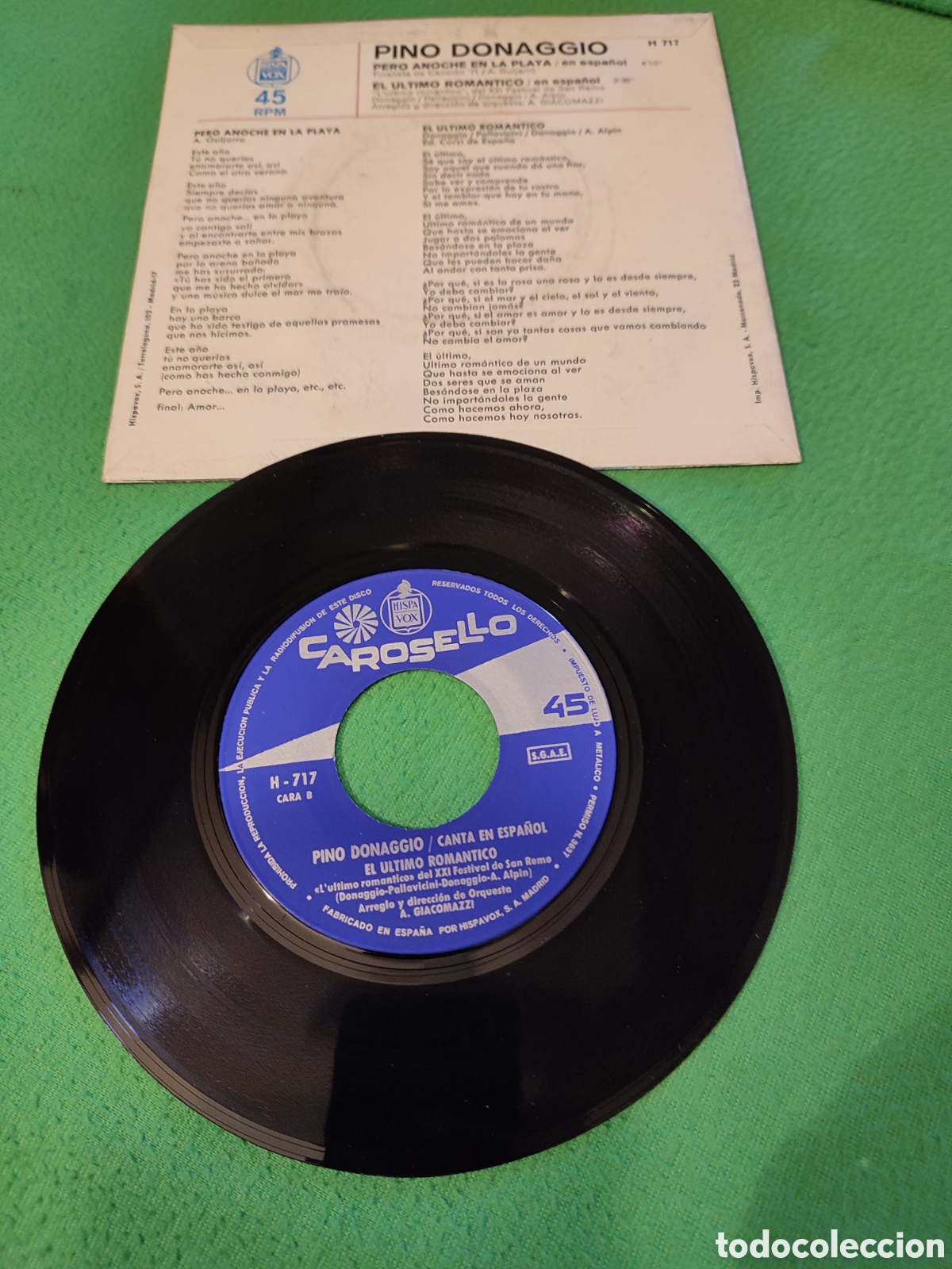 Discos de vinilo: Pino Donaggio - El &uacute;ltimo rom&aacute;ntico - Foto 2